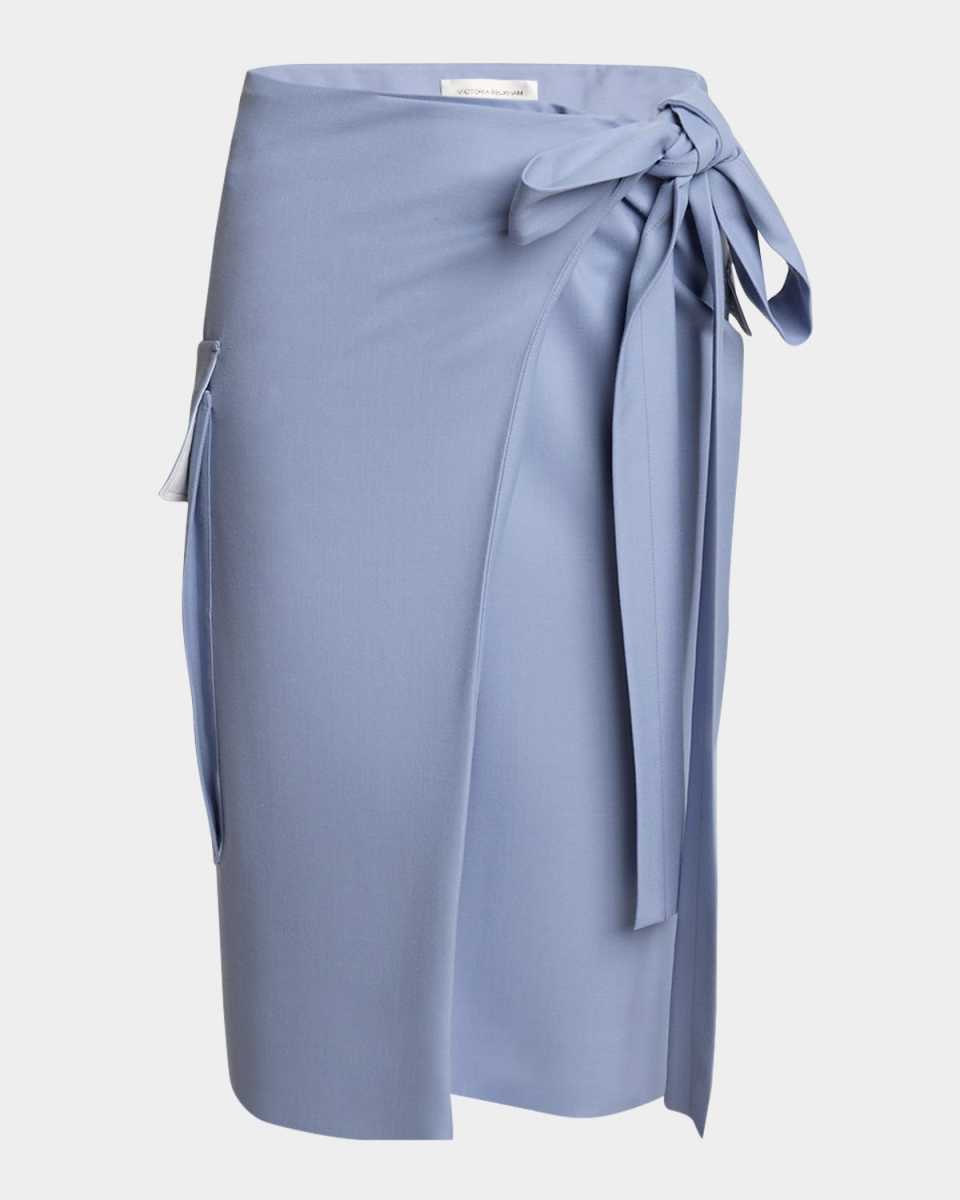 Tie Wrap Midi Cargo Skirt